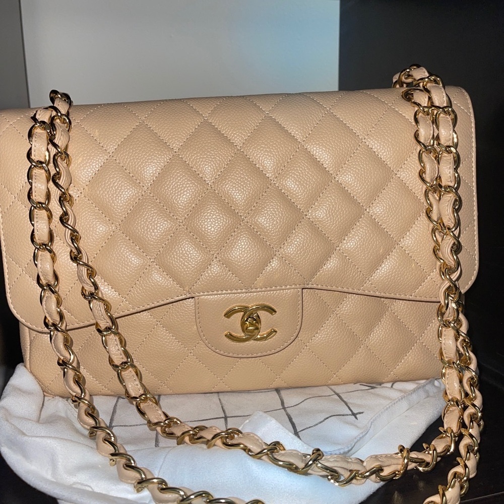 Chanel jumbo double flap beige caviar bag - Picture 2 of 9